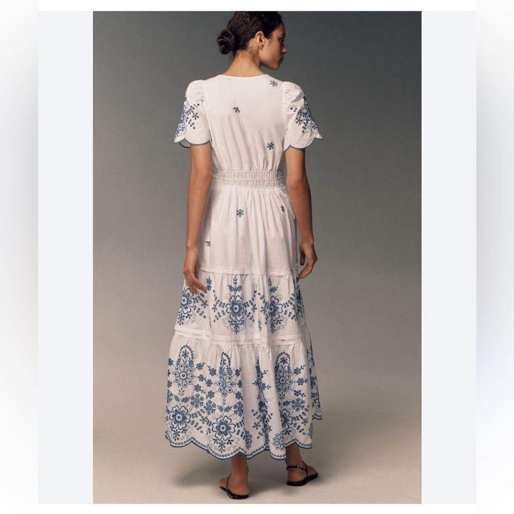 Anthropologie 
Somerset Eyelet Maxi White & Blue dress - Picture 4 of 6